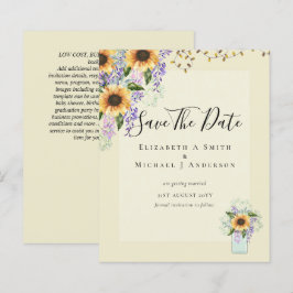 Lámina PRESUPUESTO GUARDAR LAS FECHAS Rústicos Sunflowers