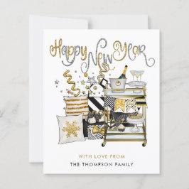 Lámina PRESUPUESTO Guión de Purpurina de oro negro Feliz 