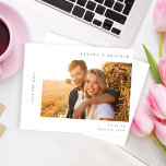 Lámina Presupuesto H MOD 2 Foto simple Guardar fecha<br><div class="desc">Moda y Única con minimalismo moderno describe esta foto Guardar la fecha. Este es un artista diseñado y es genial para cualquier boda — bodas de primavera, bodas de verano, bodas de otoño, bodas rústicos, bodas de boho, bodas de invierno, temas de princesas bodas, y más. Ahorra dinero en invitaciones...</div>