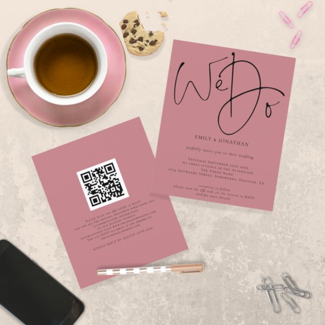 Lámina Presupuesto Hacemos Rosa Dusty Invitación de Boda  (Subido por el creador)