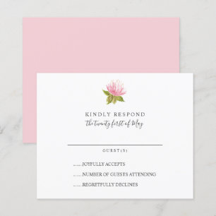 Lámina PRESUPUESTO Hermosa flor verde rosa Boda RSVP