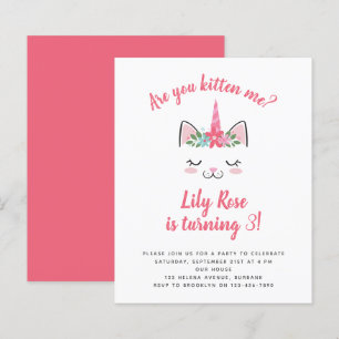 Lámina PRESUPUESTO Invitación a cumpleaños de Unicorn Kit