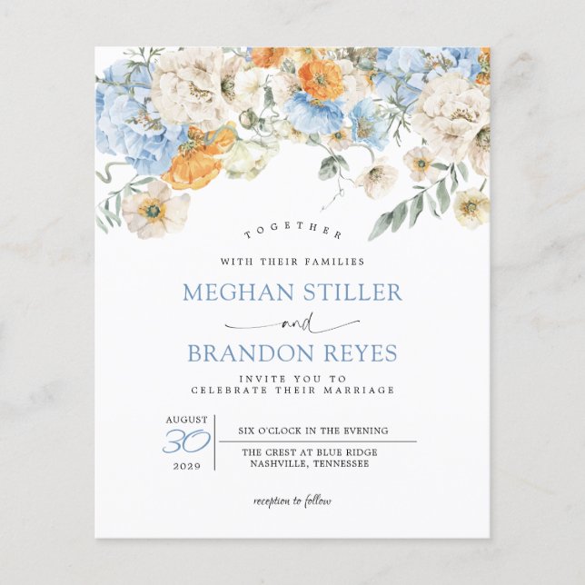 Lámina Presupuesto - Invitación a la boda de Flores Silve (Anverso)