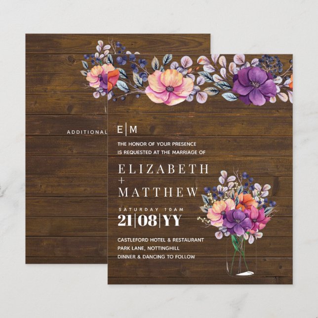 Lámina PRESUPUESTO Invitación a la boda de la boda de la  (Anverso / Reverso)