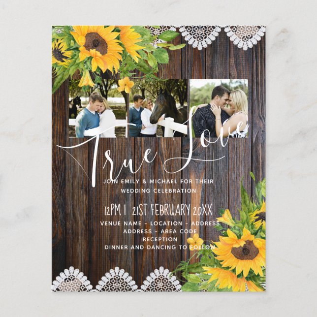 Lámina PRESUPUESTO Invitación a la boda de los girasoles  (Anverso)