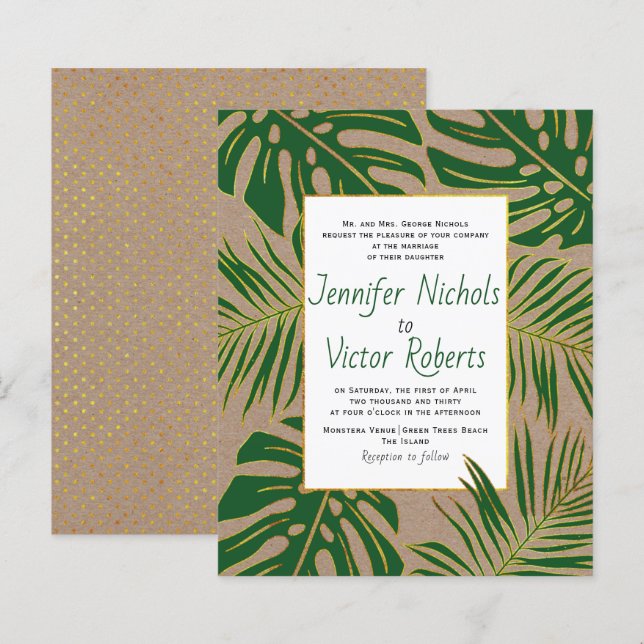Lámina PRESUPUESTO Invitación a la boda en papel de kraft (Anverso / Reverso)