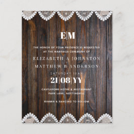 Lámina PRESUPUESTO Invitación a la Boda Rústica de Madera