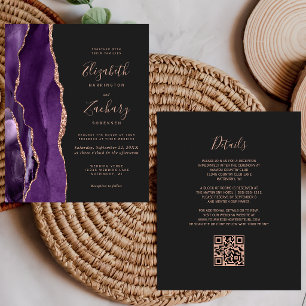 Lámina Presupuesto Invitación de Boda con Código QR Oscur