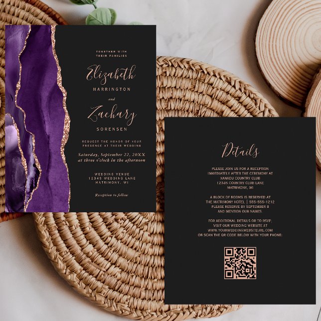 Lámina Presupuesto Invitación de Boda con Código QR Oscur (Subido por el creador)