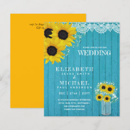 Lámina PRESUPUESTO Invitación de Boda de Girasoles Rústic