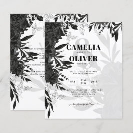 Lámina PRESUPUESTO Invitación de Boda Elegante Rosas Negr