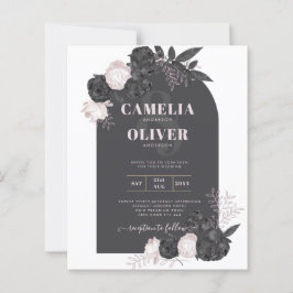 Lámina PRESUPUESTO Invitación de Boda Rosas Rosadas Gris 