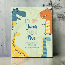 Lámina Presupuesto, invitación de cumpleaños de dinosauri