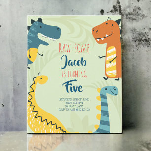 Lámina Presupuesto, invitación de cumpleaños de dinosauri