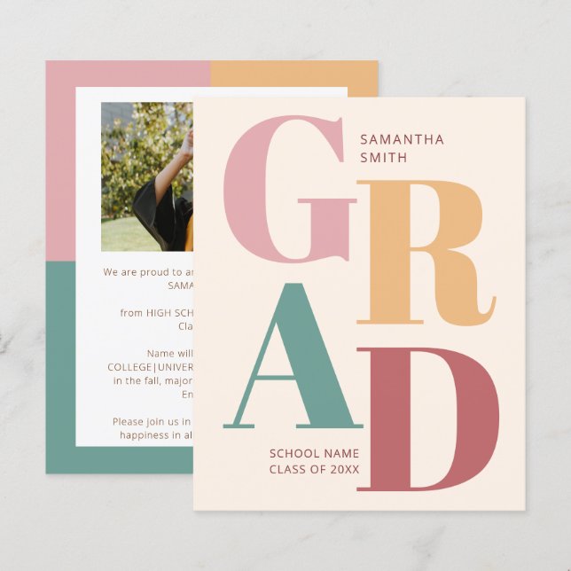 Lámina PRESUPUESTO Invitación de Graduación de Imágenes c (Anverso / Reverso)