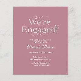 Lámina Presupuesto Invitación de la fiesta de compromiso