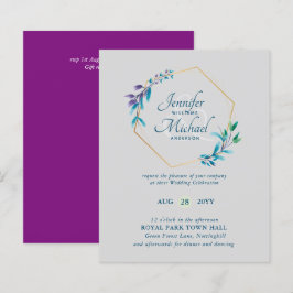 Lámina PRESUPUESTO Invitaciones a la Boda de Oro Morado V