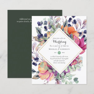Lámina PRESUPUESTO Invitaciones a la Boda Floral Naranja 