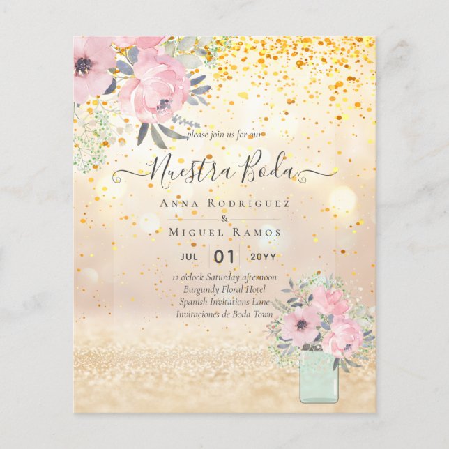 Lámina presupuesto Invitaciones florales de Nuestra Boda  (Anverso)