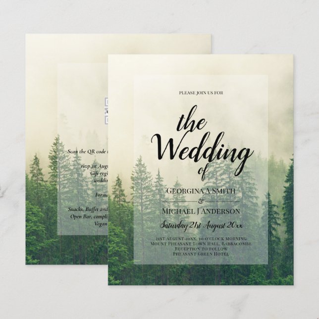 Lámina PRESUPUESTO INVITADO A LA Boda DE Pinos Ecológicos (Anverso / Reverso)