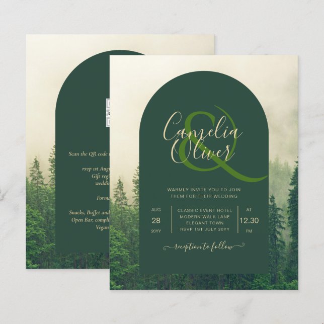 Lámina PRESUPUESTO INVITADO A LA Boda DE Pinos Ecológicos (Anverso / Reverso)