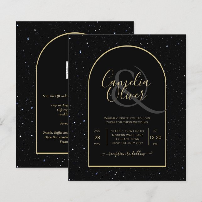 Lámina PRESUPUESTO INVITADO DE Boda Nocturno DE ORO NEGRO (Anverso / Reverso)