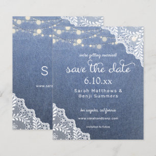 Lámina Presupuesto Jean, Lace & Lights Save the Date V2