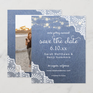 Lámina Presupuesto Jean, Lace & Lights Save the Date V2 P