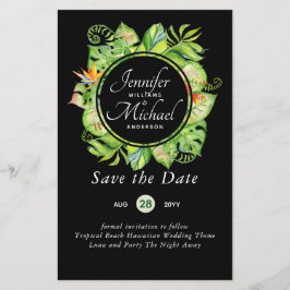 Lámina PRESUPUESTO Leaf Tropical Boda Luau Hawaiano