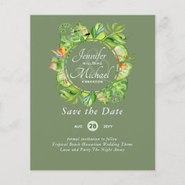 Lámina PRESUPUESTO Leaf Tropical Boda Luau Hawaiano