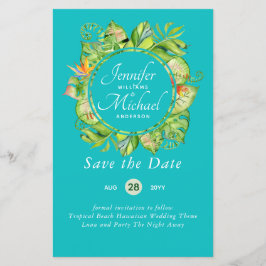 Lámina PRESUPUESTO Leaf Tropical Boda Luau Hawaiano