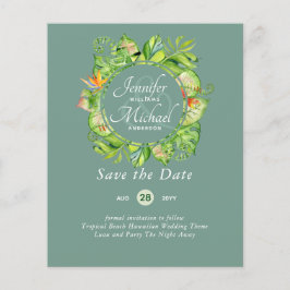 Lámina PRESUPUESTO Leaf Tropical Boda Luau Hawaiano