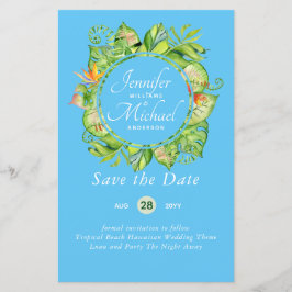 Lámina PRESUPUESTO Leaf Tropical Boda Luau Hawaiano