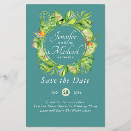 Lámina PRESUPUESTO Leaf Tropical Boda Luau Hawaiano