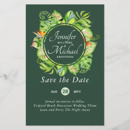 Lámina PRESUPUESTO Leaf Tropical Boda Luau Hawaiano