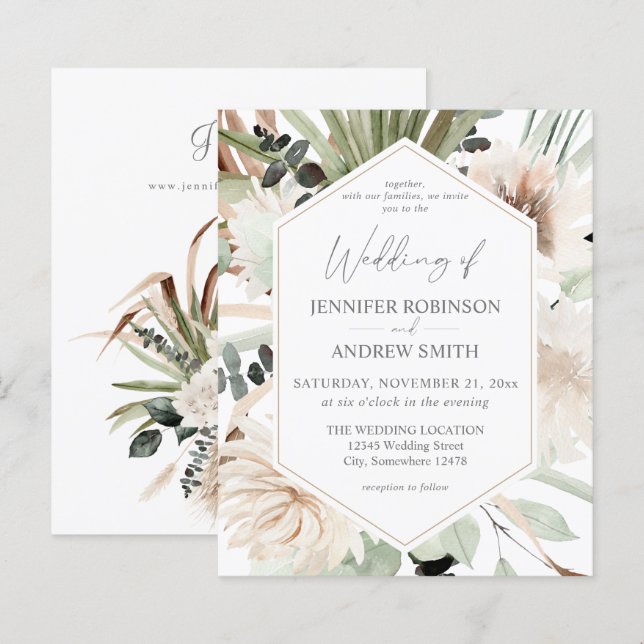 Lámina Presupuesto LG Texto Boho Eucalyptus Palm Floral B (Anverso / Reverso)