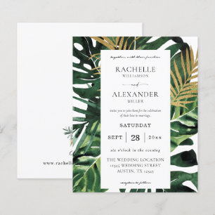 Lámina Presupuesto LG Tropical Palm Leaf Gold 1B Boda