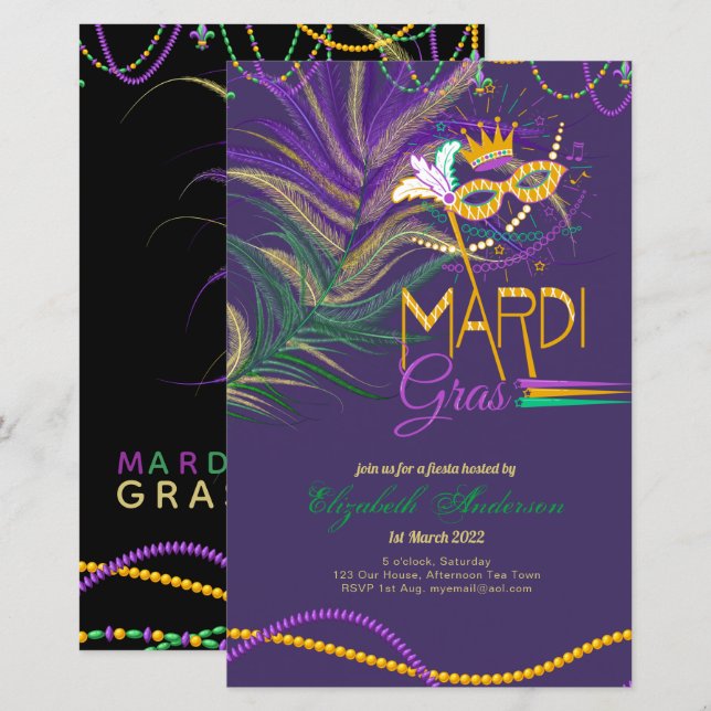 Lámina ¡¡PRESUPUESTO MARDI GRAS 2022!! Bolas de máscara d (Anverso / Reverso)