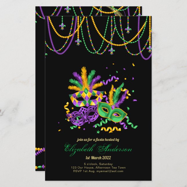 Lámina ¡¡PRESUPUESTO MARDI GRAS 2023!! Bolas de máscara d (Anverso / Reverso)