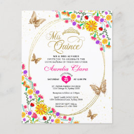 Lámina PRESUPUESTO Mariposa de Oro Floral Mexicana Quince