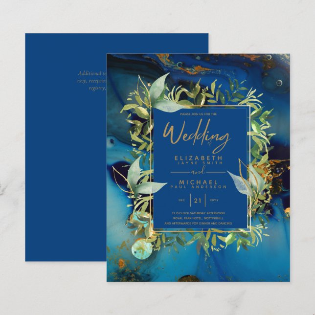 Lámina PRESUPUESTO Midnight Blue Gold GreenerenerWedding  (Anverso / Reverso)