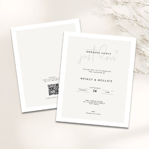 Lámina Presupuesto Mínimo Beige Código QR Boda Sin Adorno