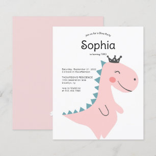 Lámina PRESUPUESTO Mínimo Chica Rosa Dinosaurio Fiesta de