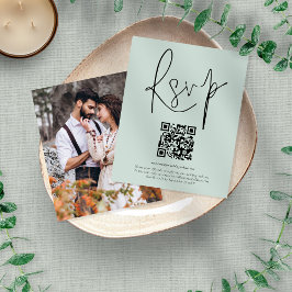 Lámina Presupuesto Mint QR Código Script matrimonio RSVP