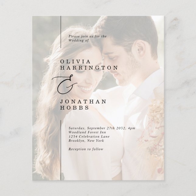 Lámina PRESUPUESTO Moderno Boda de fotografía de borde de (Anverso)