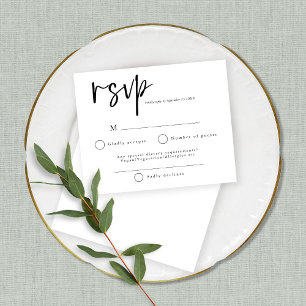 Lámina Presupuesto moderno Boda Negra y Blanca RSVP