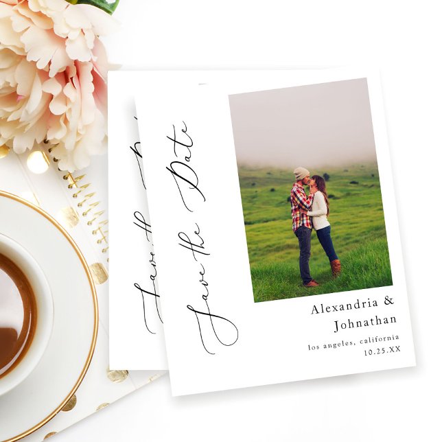 Lámina Presupuesto moderno elegante foto Guardar la fecha (Subido por el creador)