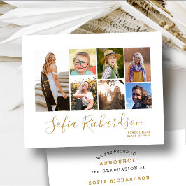 Lámina PRESUPUESTO Moderno Guión Dorado Foto Grad Invitac