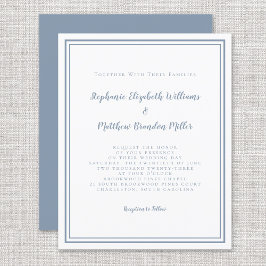 Lámina Presupuesto moderno Invitación a una boda azul tur