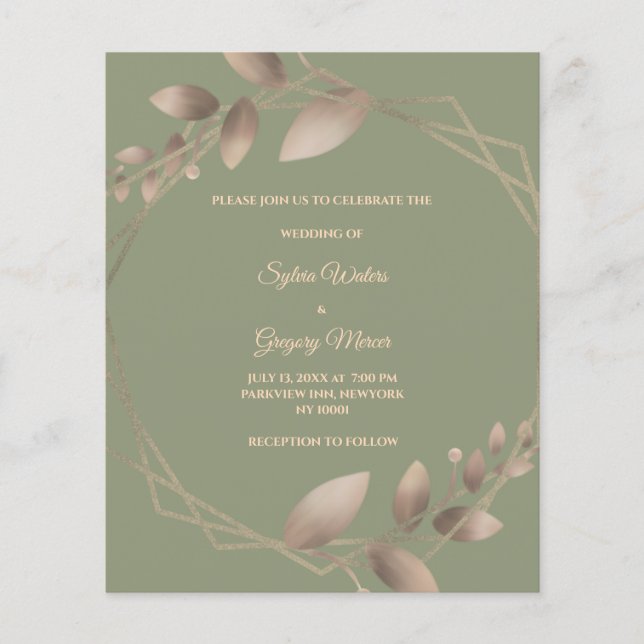 Lámina Presupuesto Moderno Sencillo sabio botánico oro ve (Anverso)